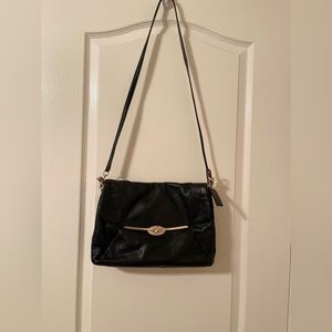 Black Leather Coach Crossbody